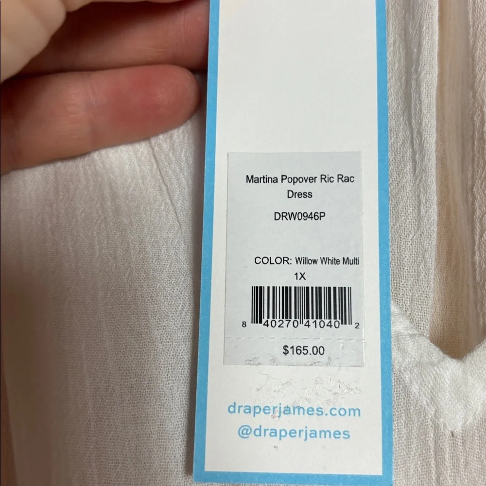 NWT Draper James white Rick rack detail dress 1x‎